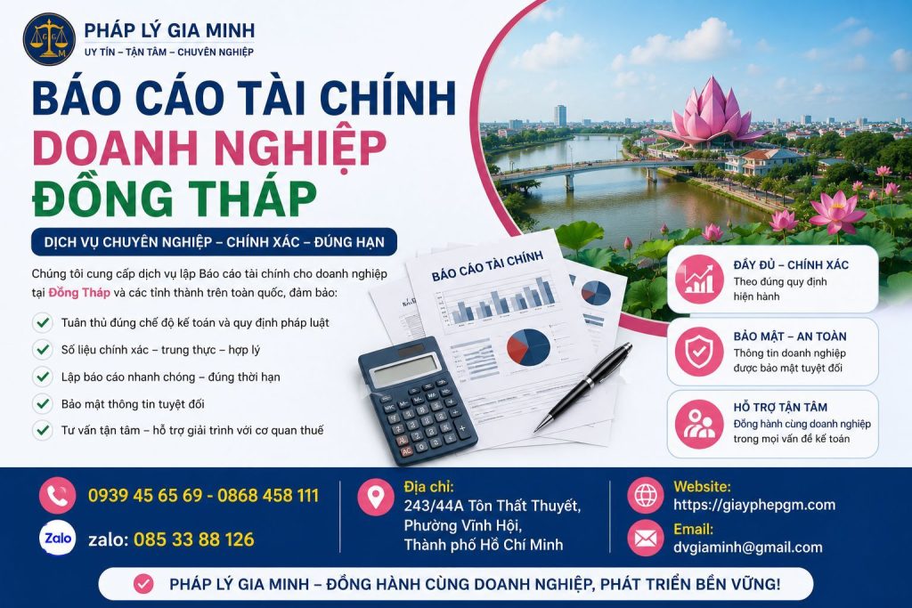 Dịch vụ làm báo cáo tài chính tại Đồng Tháp 6 Báo cáo tài chính doanh nghiệp Đồng Tháp
