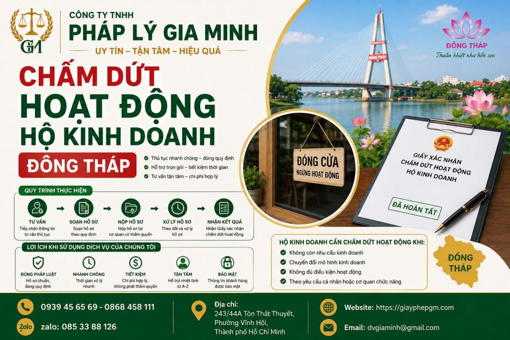 Dịch vụ giải thể hộ kinh doanh tại Đồng Tháp uy tín, nhanh chóng, đúng quy định 4 Chấm dứt hoạt động hộ kinh doanh Đồng Tháp
