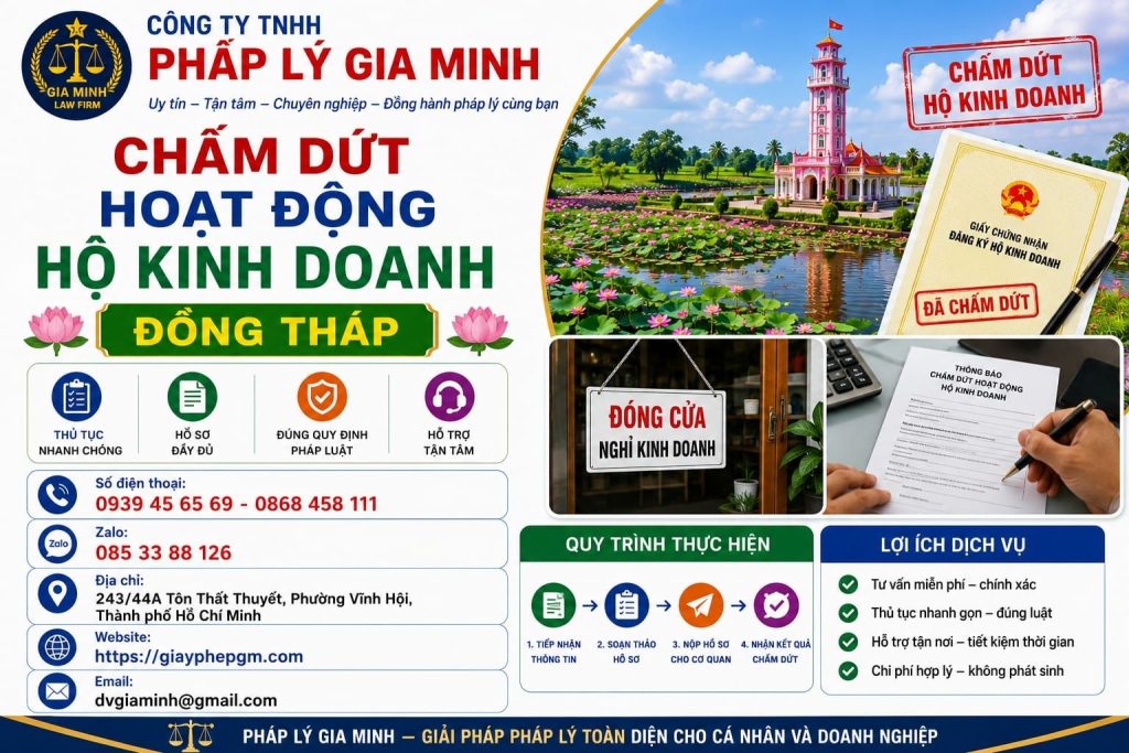 Chấm dứt hoạt động hộ kinh doanh Đồng Tháp