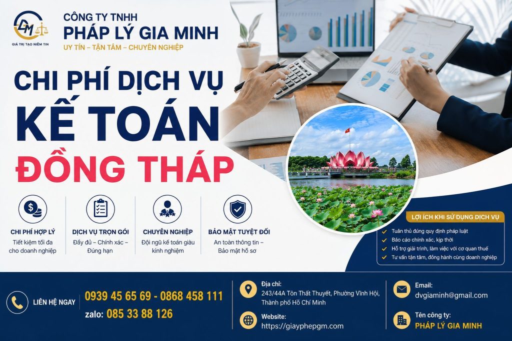 Chi phí dịch vụ kế toán Đồng Tháp