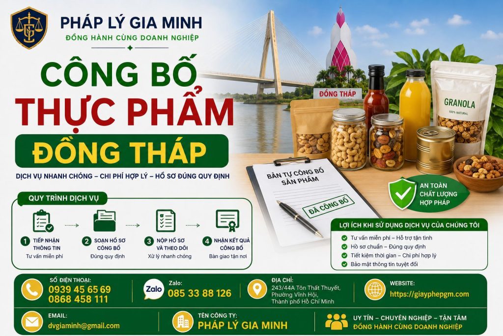 Dịch vụ công bố sản phẩm tại Đồng Tháp uy tín, nhanh chóng, đúng quy định 4 Công bố thực phẩm Đồng Tháp