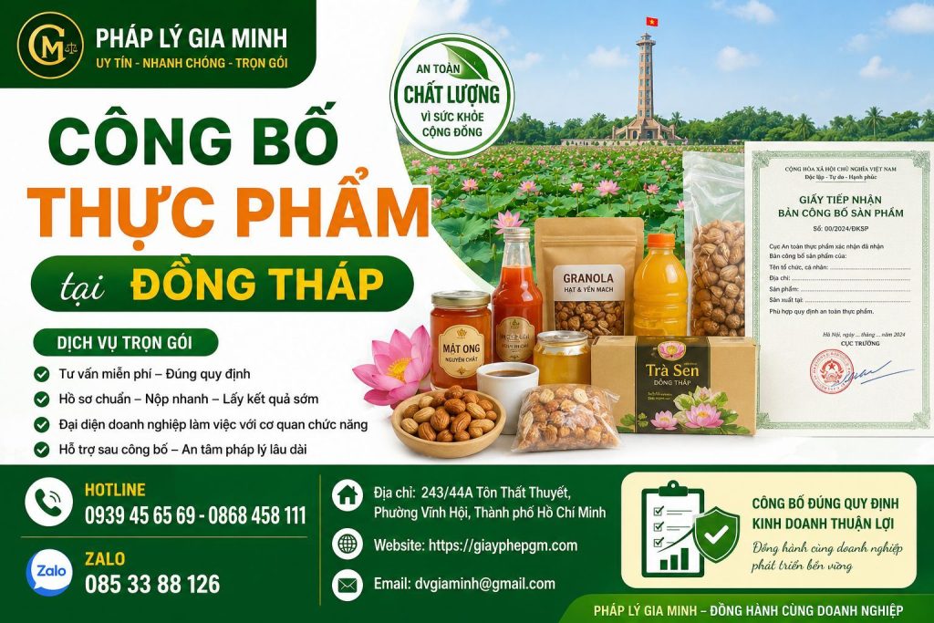 Công bố thực phẩm tại Đồng Tháp