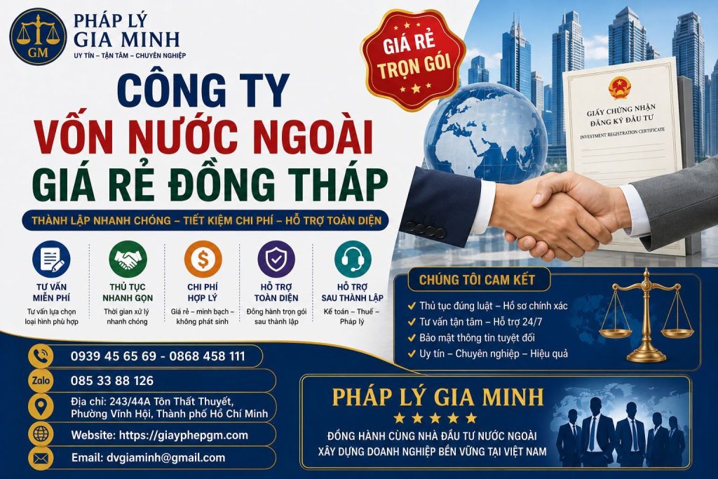 Công ty vốn nước ngoài giá rẻ Đồng Tháp
