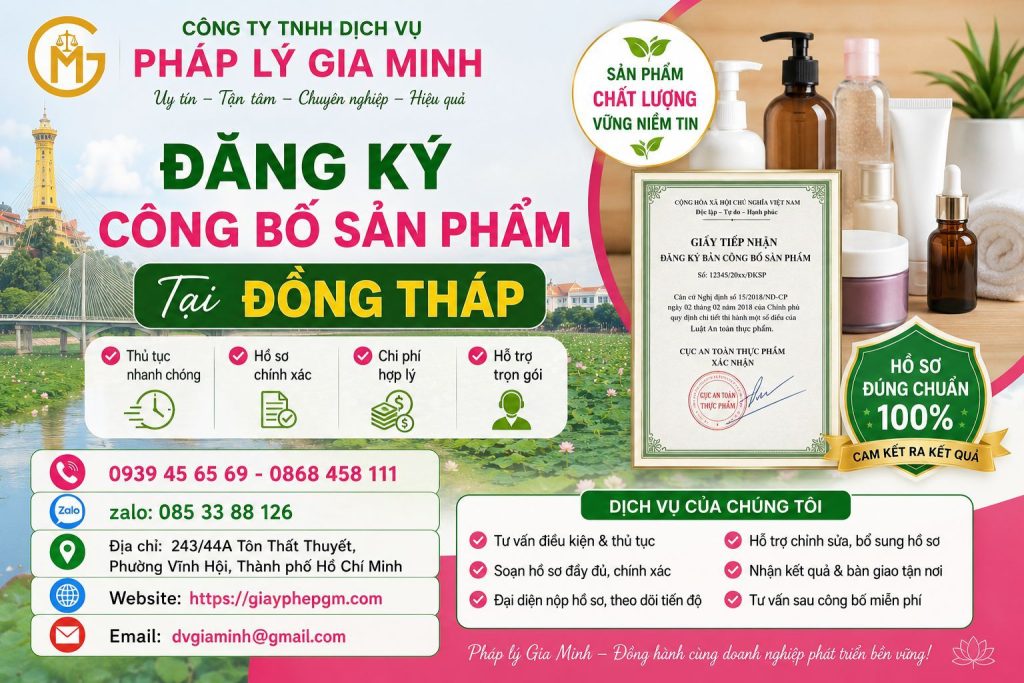 Đăng ký công bố sản phẩm Đồng Tháp