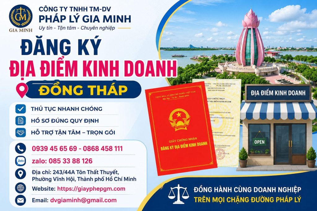 Đăng ký địa điểm kinh doanh Đồng Tháp