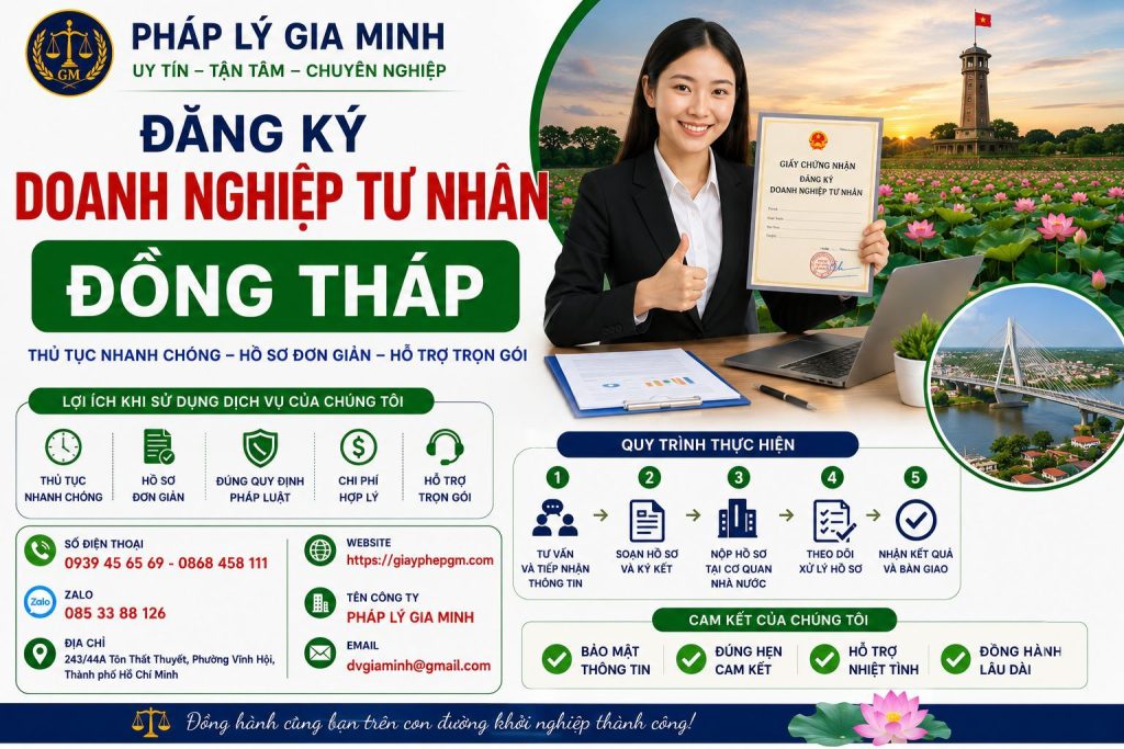 Đăng ký doanh nghiệp tư nhân Đồng Tháp