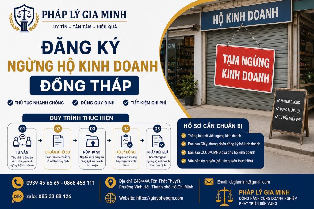 Dịch vụ giải thể hộ kinh doanh tại Đồng Tháp uy tín, nhanh chóng, đúng quy định 2 Đăng ký ngừng hộ kinh doanh Đồng Tháp