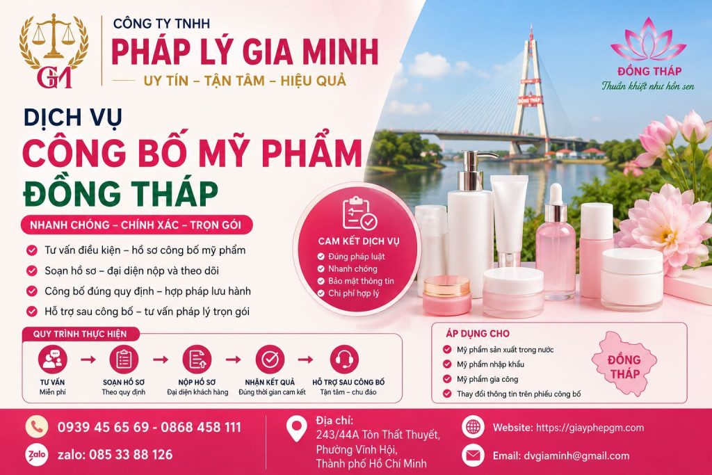Dịch vụ công bố sản phẩm tại Đồng Tháp uy tín, nhanh chóng, đúng quy định 8 Dịch vụ công bố mỹ phẩm Đồng Tháp