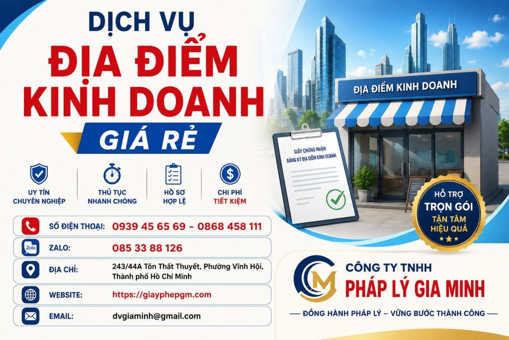 Dịch vụ địa điểm kinh doanh giá rẻ