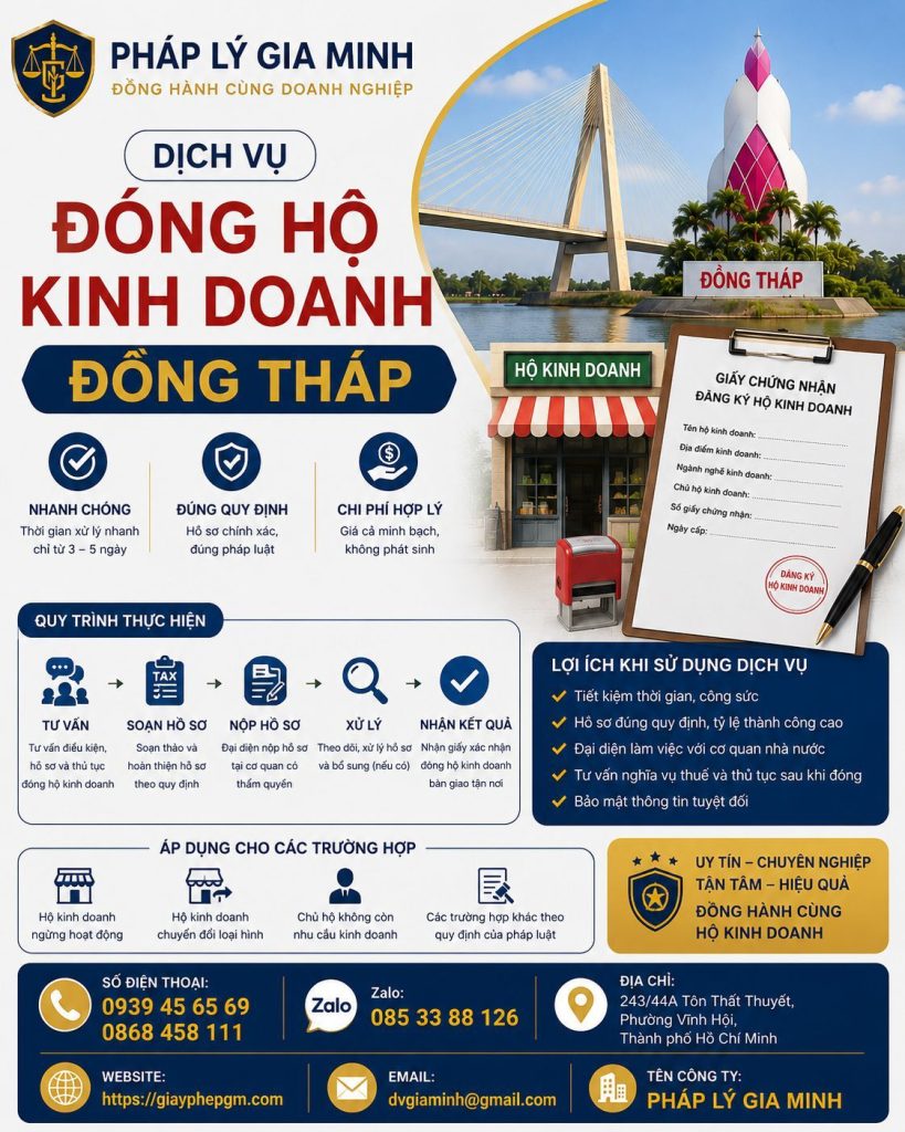 Dịch vụ giải thể hộ kinh doanh tại Đồng Tháp uy tín, nhanh chóng, đúng quy định 1 dịch vụ giải thể hộ kinh doanh tại đồng tháp