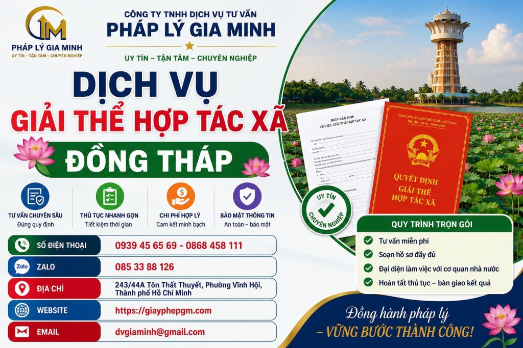 dịch vụ giải thể hợp tác xã tại đồng tháp