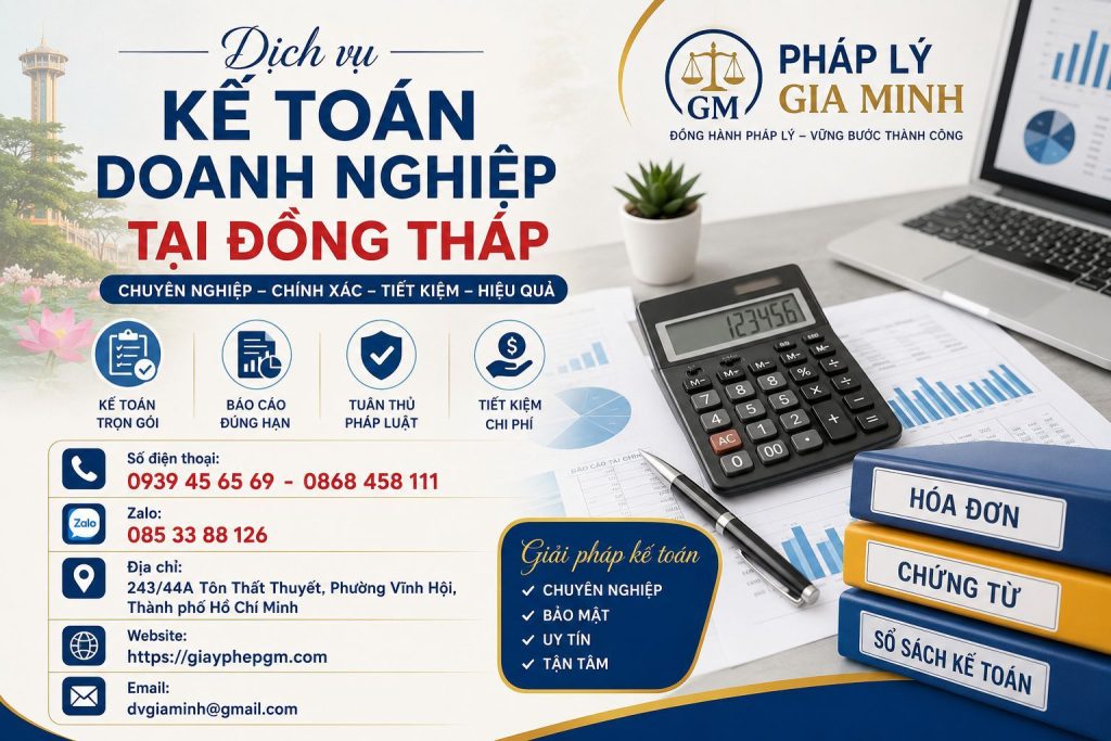 Dịch vụ kế toán doanh nghiệp tại Đồng Tháp