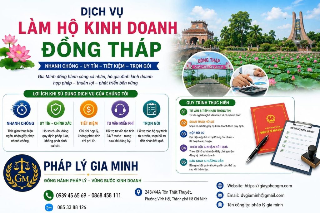 Dịch vụ làm hộ kinh doanh Đồng Tháp