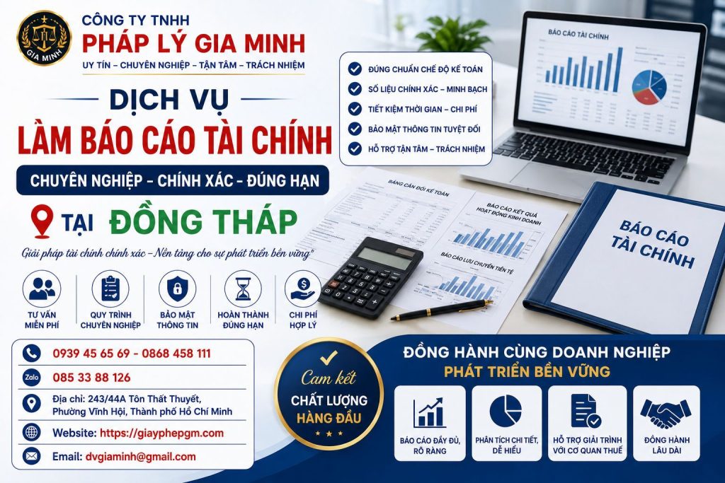 Dịch vụ làm báo cáo tài chính tại Đồng Tháp 9 Dịch vụ lập báo cáo tài chính Đồng Tháp