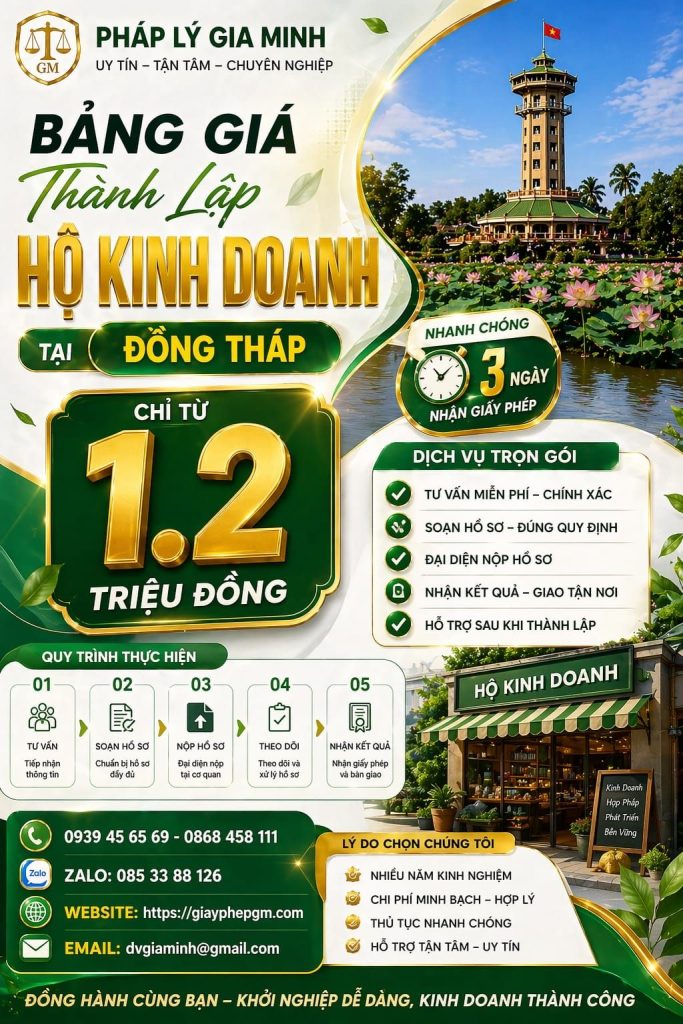 Dịch vụ mở hộ kinh doanh tại Đồng Tháp trọn gói uy tín – Nhanh, đúng luật, tiết kiệm chi phí 1 Dịch vụ mở hộ kinh doanh tại Đồng Tháp