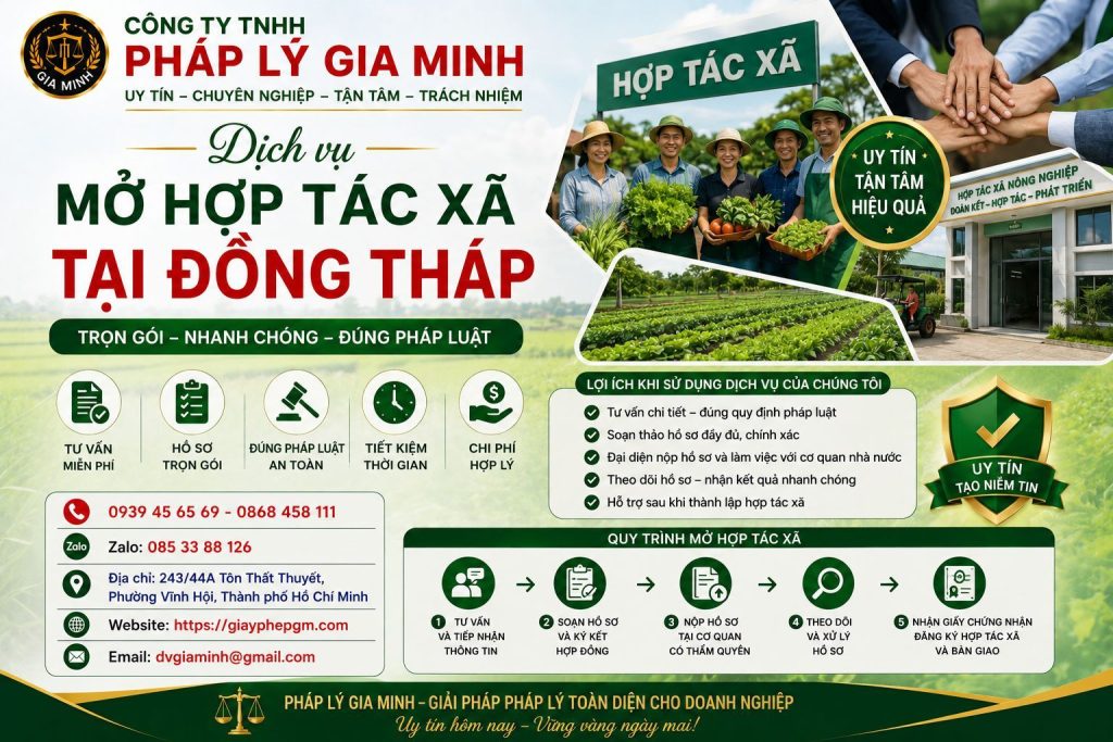 dịch vụ mở hợp tác xã đồng tháp
