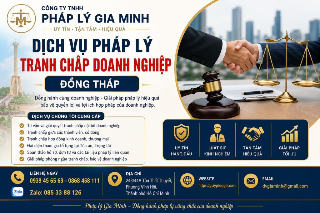 Dịch vụ pháp lý tranh chấp doanh nghiệp Đồng Tháp