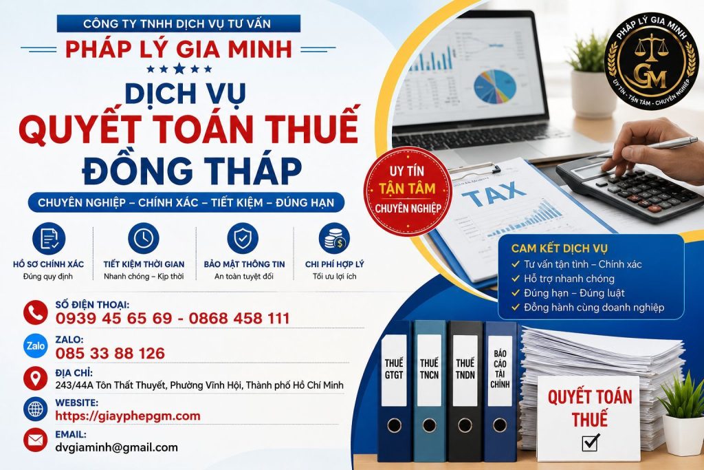 Dịch vụ quyết toán thuế Đồng Tháp