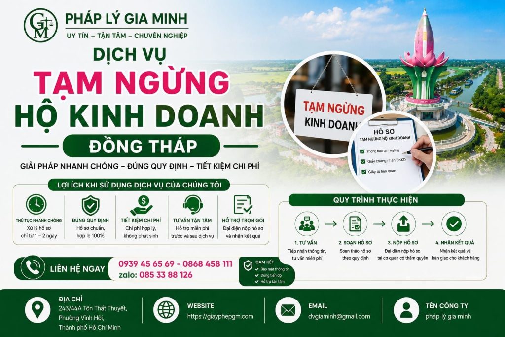 Dịch vụ tạm ngừng hộ kinh doanh Đồng Tháp