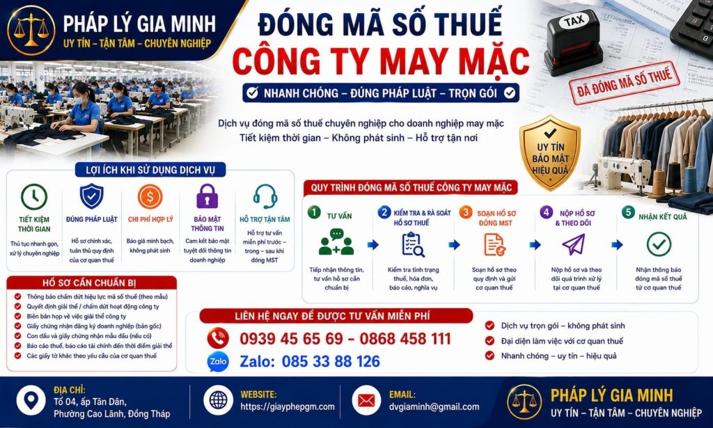 Đóng mã số thuế công ty may mặc