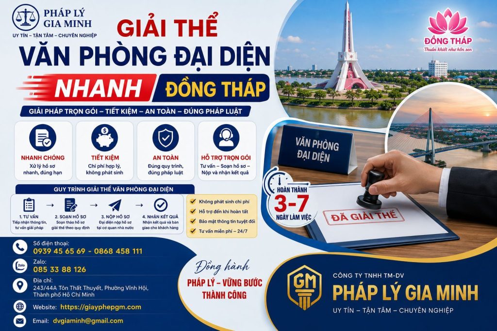 Giải thể văn phòng đại diện nhanh Đồng Tháp