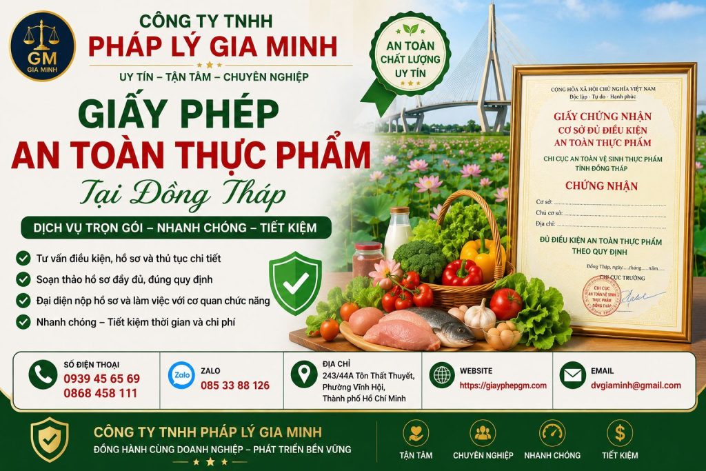 Dịch vụ vệ sinh an toàn thực phẩm tại Đồng Tháp 2 Giấy phép an toàn thực phẩm Đồng Tháp