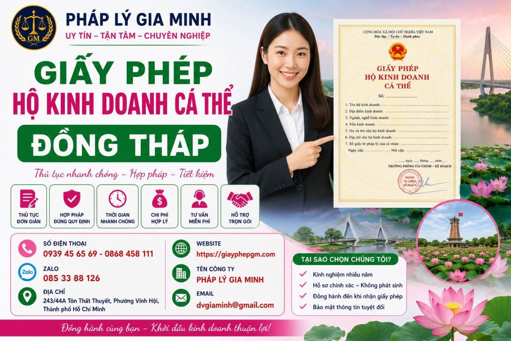 Giấy phép hộ kinh doanh cá thể Đồng Tháp