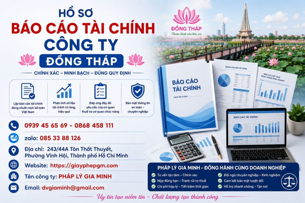 Dịch vụ làm báo cáo tài chính tại Đồng Tháp 2 Hồ sơ báo cáo tài chính công ty Đồng Tháp