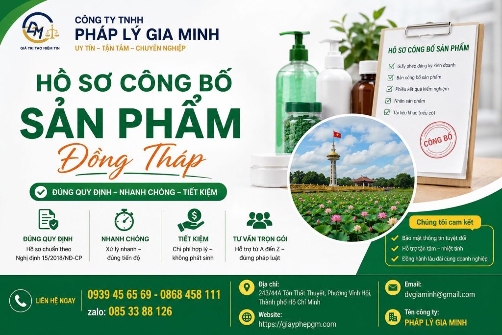 Hồ sơ công bố sản phẩm Đồng Tháp