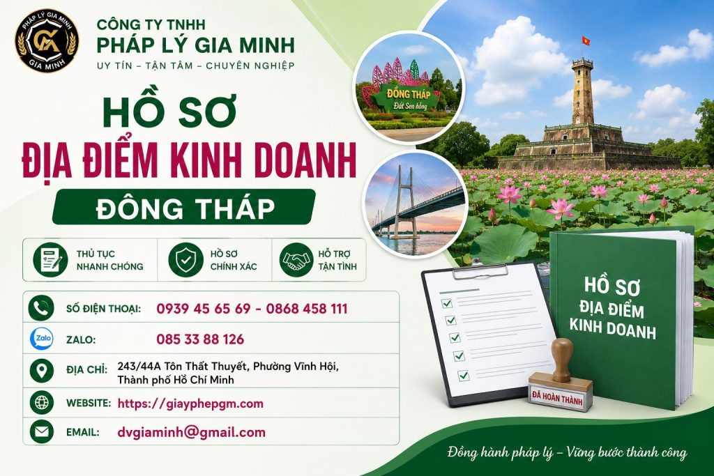 Hồ sơ địa điểm kinh doanh Đồng Tháp