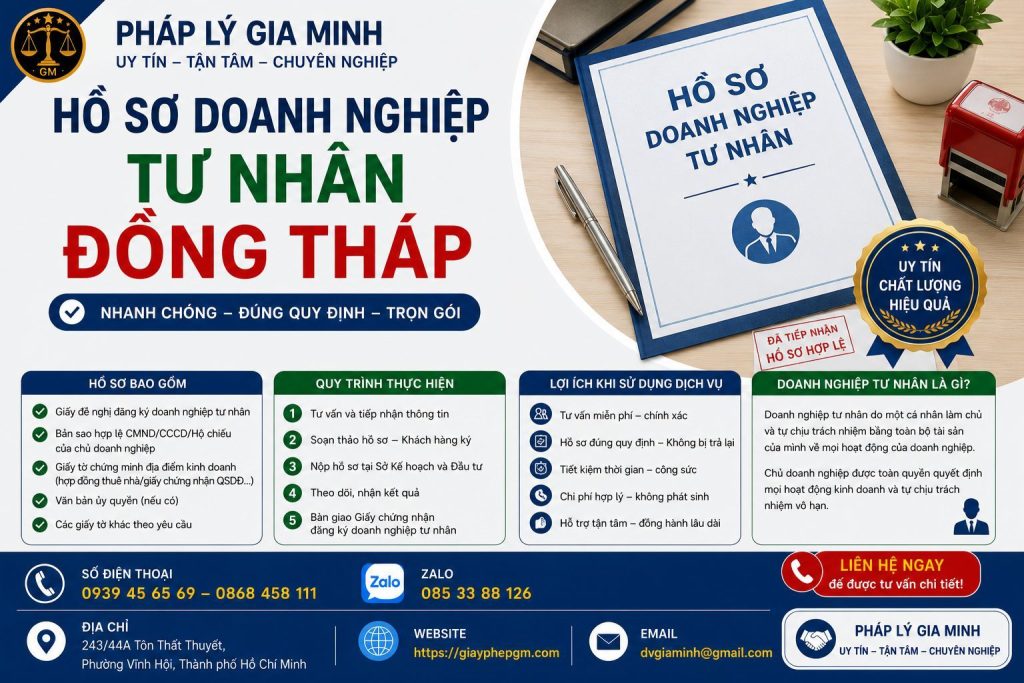 Hồ sơ doanh nghiệp tư nhân Đồng Tháp