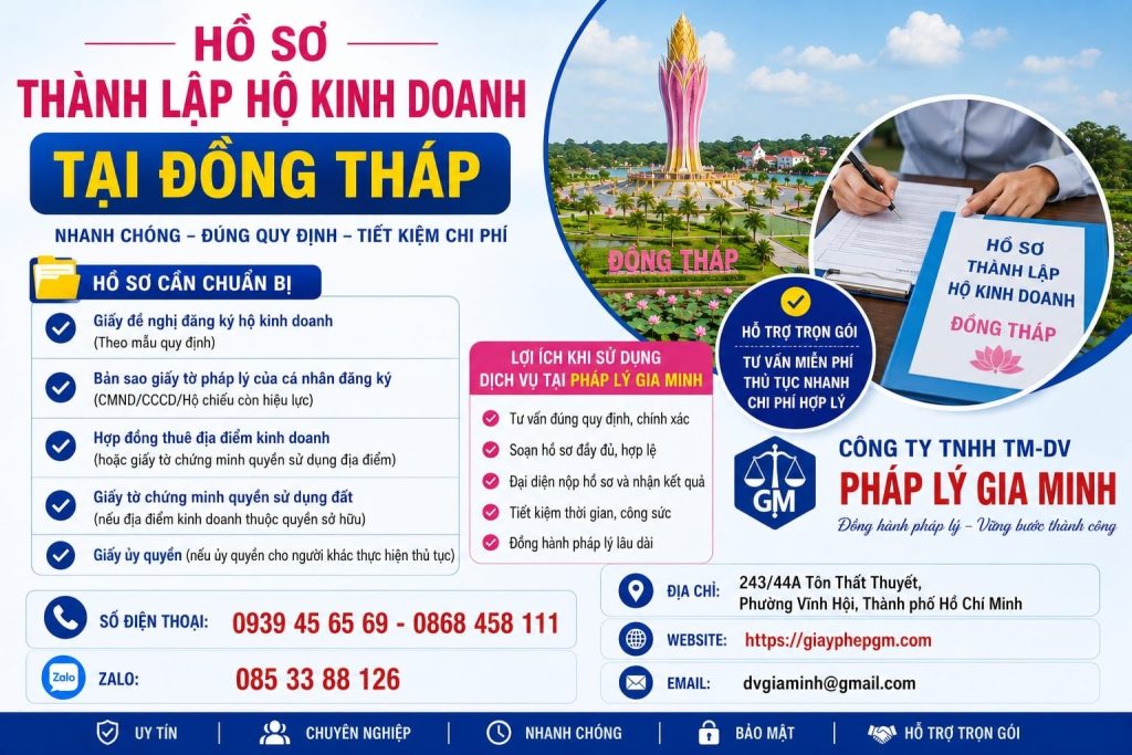 Hồ sơ thành lập hộ kinh doanh Đồng Tháp