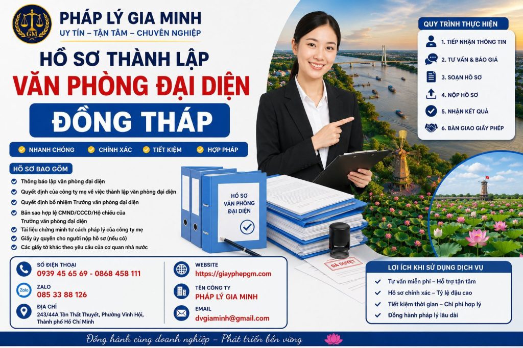 Hồ sơ thành lập văn phòng đại diện Đồng Tháp