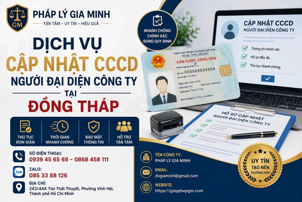 Hồ sơ thay đổi CCCD người đại diện Đồng Tháp