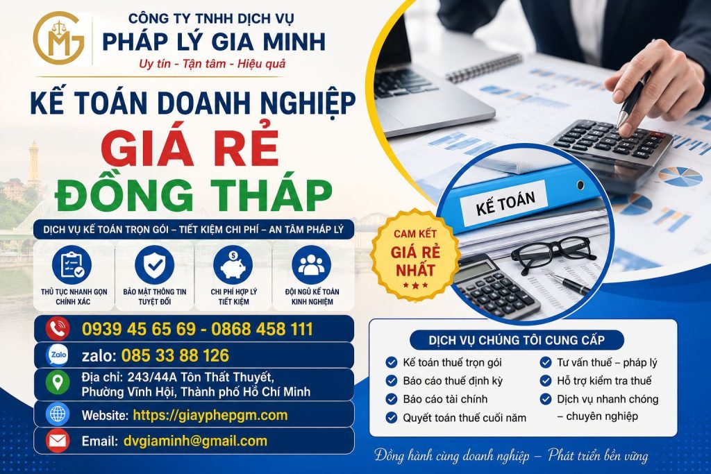 Kế toán doanh nghiệp giá rẻ Đồng Tháp