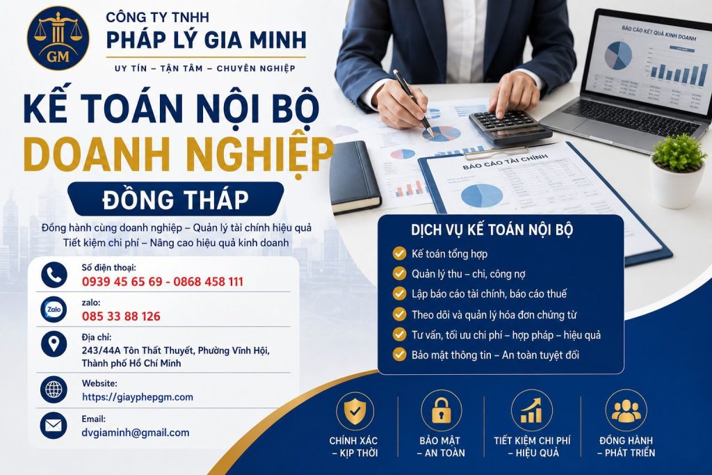 Dịch vụ làm sổ sách kế toán tại Đồng Tháp uy tín – Giải pháp tối ưu cho doanh nghiệp 4 Kế toán nội bộ doanh nghiệp Đồng Tháp