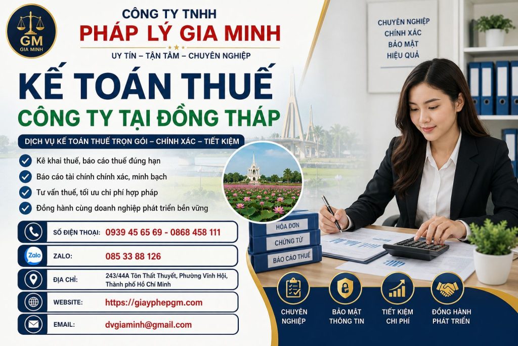 Kế toán thuế công ty tại Đồng Tháp