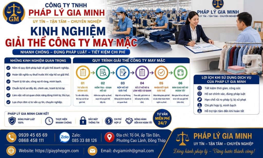 Kinh nghiệm giải thể công ty may mặc