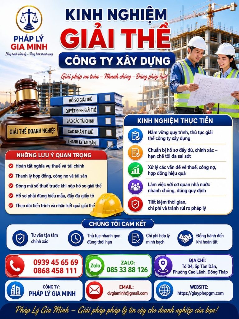 Dịch vụ giải thể công ty xây dựng tại Đồng Tháp nhanh gọn uy tín 8 Kinh nghiệm giải thể công ty xây dựng