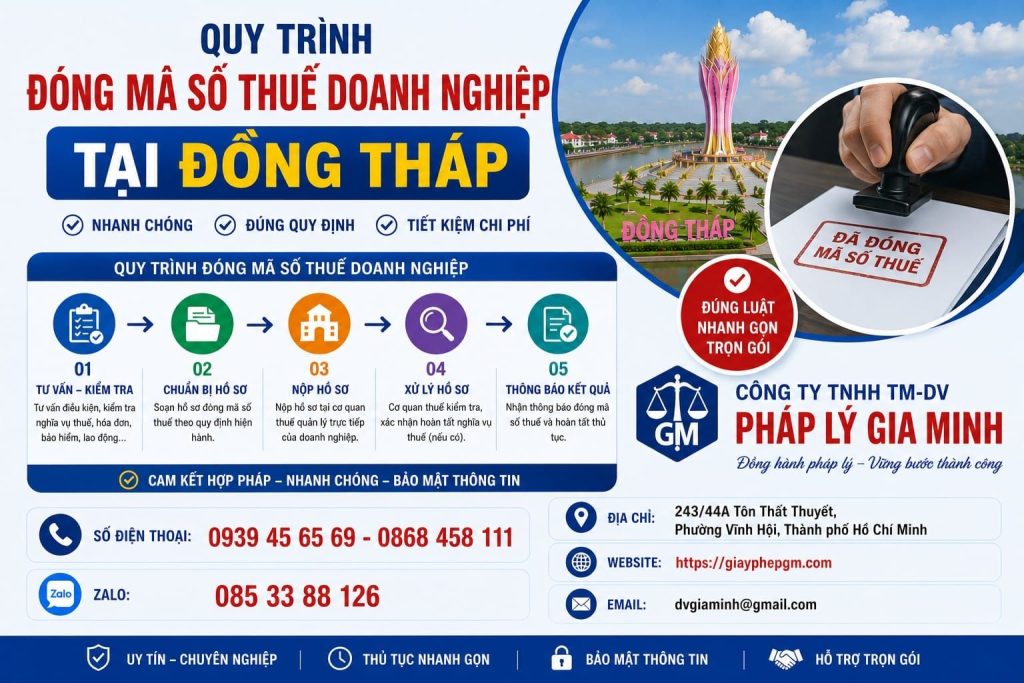 Quy trình đóng mã số thuế doanh nghiệp Đồng Tháp