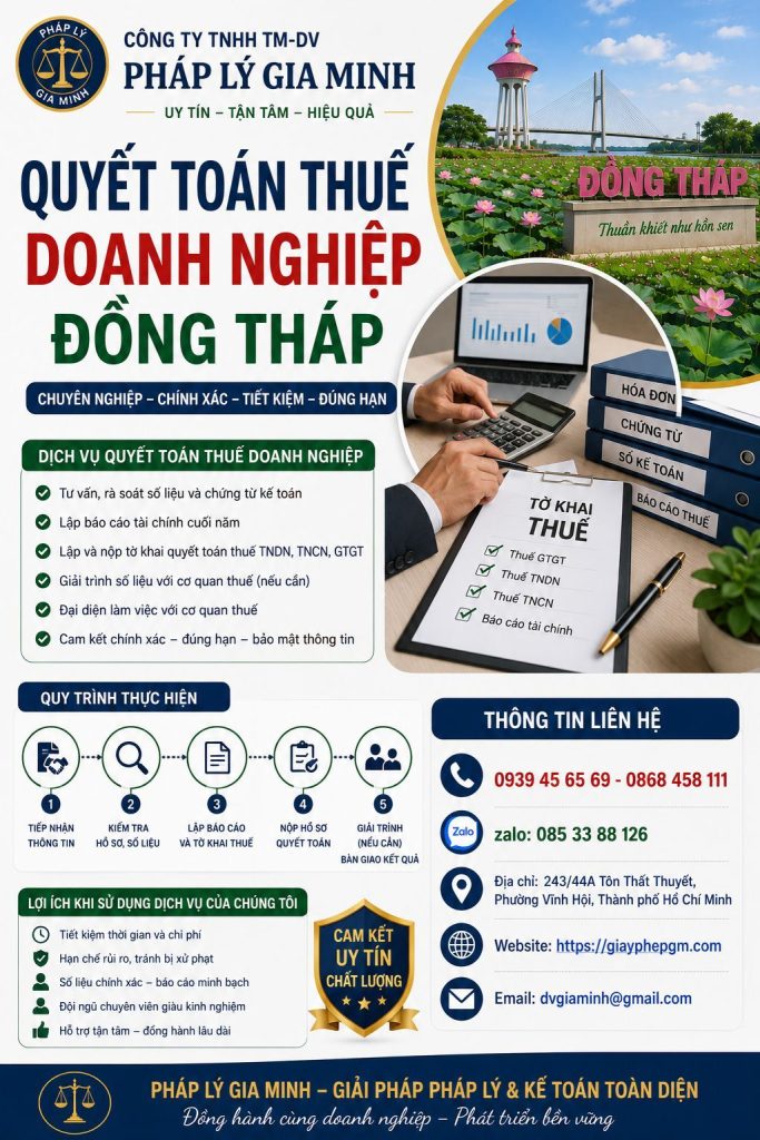 Dịch vụ quyết toán thuế tại Đồng Tháp chuyên nghiệp, an toàn, tối ưu rủi ro doanh nghiệp 2 Quyết toán thuế doanh nghiệp Đồng Tháp