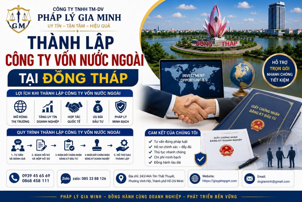 Thành lập công ty vốn nước ngoài tại Đồng Tháp