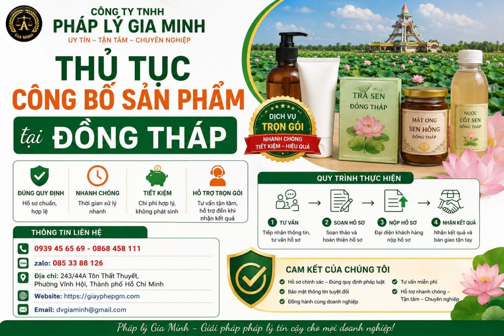 Thủ tục công bố sản phẩm tại Đồng Tháp