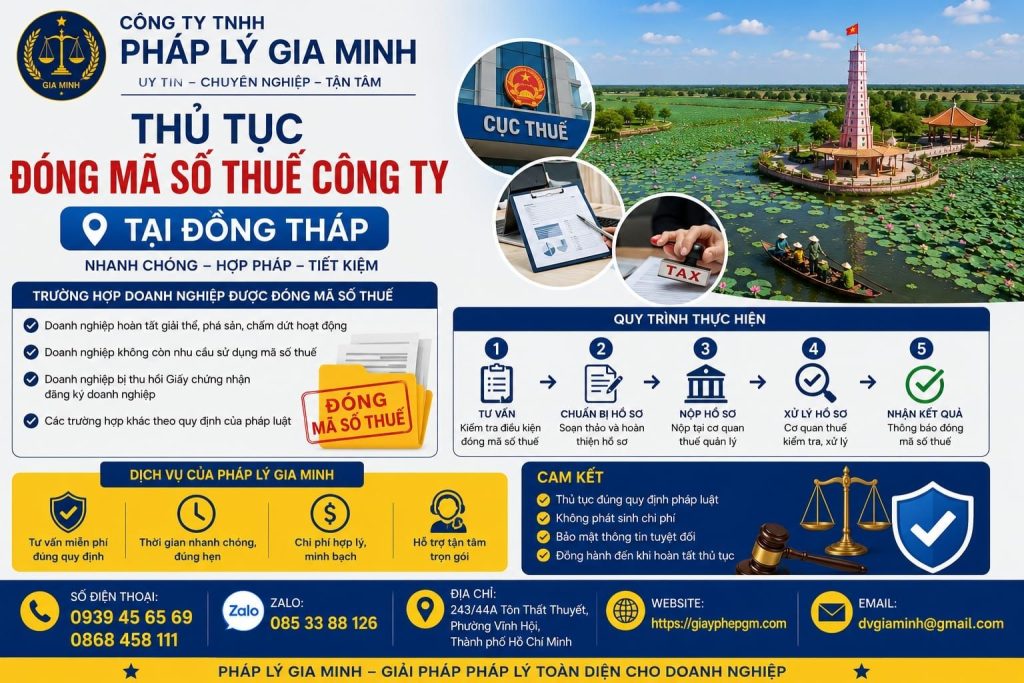 Thủ tục giải thể mã số thuế công ty Đồng Tháp