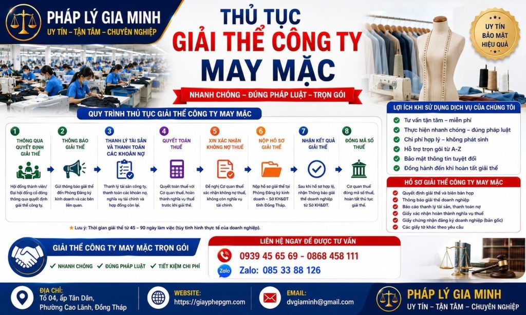 Thủ tục giải thể công ty may mặc