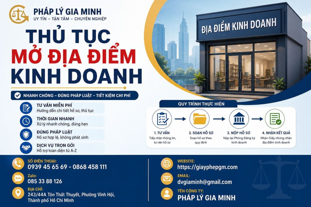 Thủ tục mở địa điểm kinh doanh