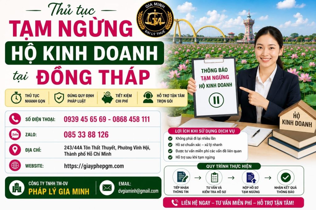 Thủ tục tạm ngừng hộ kinh doanh Đồng Tháp