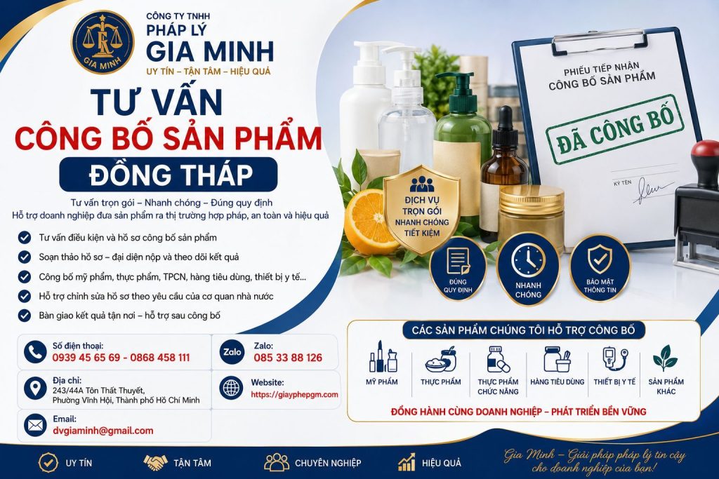 Dịch vụ công bố sản phẩm tại Đồng Tháp uy tín, nhanh chóng, đúng quy định 1 Tư vấn công bố sản phẩm Đồng Tháp