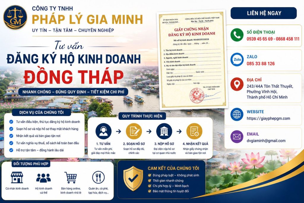 Tư vấn đăng ký hộ kinh doanh Đồng Tháp