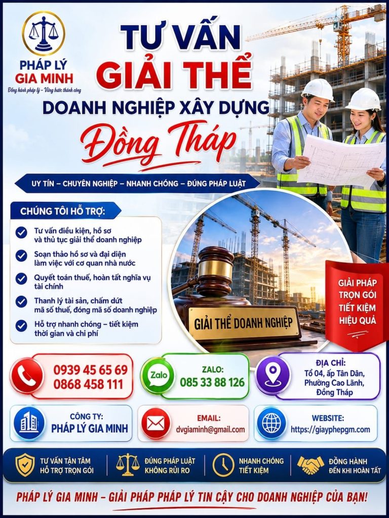 Dịch vụ giải thể công ty xây dựng tại Đồng Tháp nhanh gọn uy tín 5 Tư vấn giải thể doanh nghiệp xây dựng Đồng Tháp
